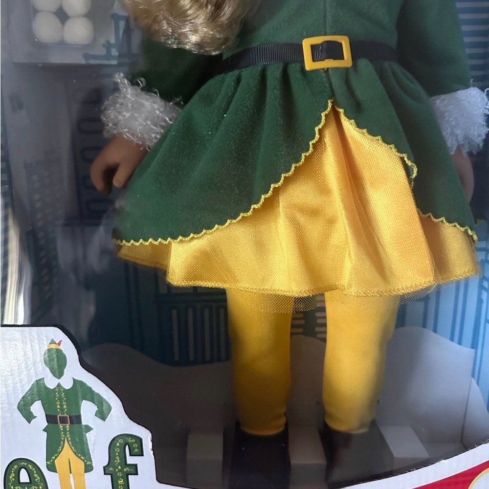 Holiday Elf Girl Doll in Green & Yellow Outfit - Picture 2 of 6